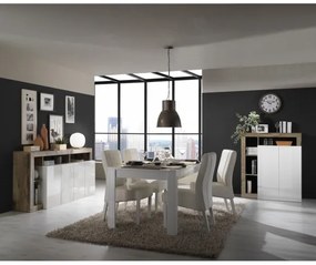 Comodă LENOR albă/maro