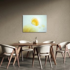 Tablou pe sticlă - Fluturele galben (70x50 cm)