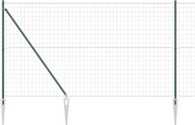 vidaXL Gard cu Stâlp Verde 1,6 x 10 m Oțel și PVC