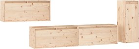 vidaXL Comode TV, 4 buc., lemn masiv de pin