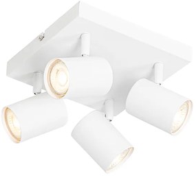 Plafoniera moderna alba cu 4 lumini reglabile patrata - Jeana