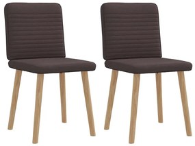 vidaXL Scaune de masă, 2 buc., maro închis, material textil