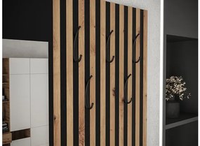Mobilier hol Anrolat I (Stejar artisan + Negru + Alb) (cu oglindă). 1104702