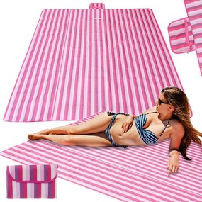 Covor de plajă pătură de picnic pe plajă 200x200cm roz