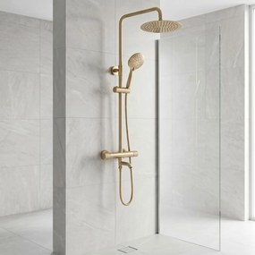 Coloana de dus cu termostat Lungo Diamond Gold Brush