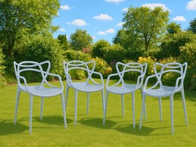 Set 4 bucati scaune din plastic KATO gri deschis