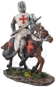 Figurina Cavaler cruciat pe cal 8 cm