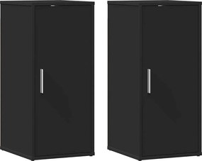 vidaXL Pantofare, 2 buc., negru, 32x35x70 cm, PAL