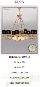 Candelabru 12 brate fabricat manual diam.112cm Olga 2690/12 Bejorama