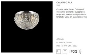 Plafonier cristal Venezian diam. 30 cm CALYPSO PL4 066400
