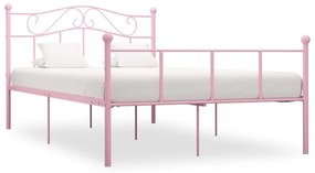 Cadru de pat, roz, 120 x 200 cm, metal Roz, 120 x 200 cm