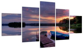 Tablou cu peisaj romantic cu lac (125x70 cm), în 40 de alte dimensiuni noi