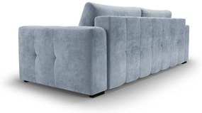 Canapea extensibila din catifea Milo Casa Luca, albastru deschis