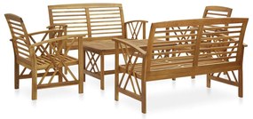 vidaXL Set mobilier de grădină, 5 piese, lemn masiv de acacia