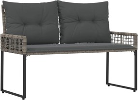 vidaXL Bancă de exterior Gri 118 x 55 x 82 cm Ratan PE și țesătură