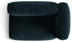 Modul pentru canapea modulară albastru închis cu tapițerie din catifea (cu colț pe partea dreaptă) Martina – Micadoni