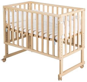 Pătuț în culoare naturală cu roți 90x45 cm Star Magic – Roba