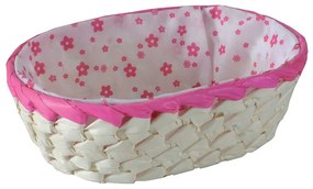 Cos oval cu interior textil 20x14x6cm mixt culori Palma