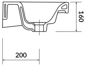 Lavoar baie pentru mobilier alb 50 cm Cersanit Moduo 500x350 mm