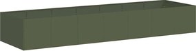 vidaXL Jardinieră verde măsline 280x80x40 cm oțel