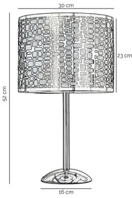 Lampă de masă ONLI BRUCE 1xE27/15W/230V 52 cm crom mat