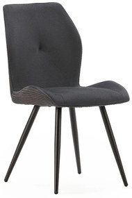 Scaune de dining negre 2 buc. din catifea reiată Adaya – Marckeric