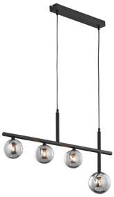 Jupiter 1908 - Lustru suspendat pe cablu NEPTUN 4xG9/14W/230V negru/gri fumuriu