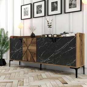 Dulap Venedik Walnut and Black Marble