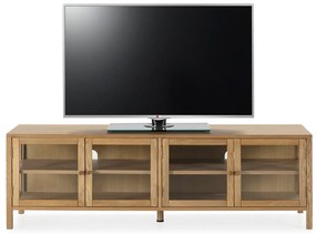 Comodă TV în culoare naturală cu aspect de lemn de stejar 160x50x40 cm Ceci – MOME
