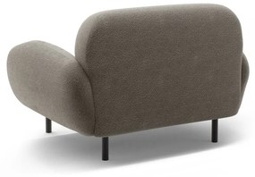 Fotoliu gri cu tapițerie din țesătură bouclé Poppy – Micadoni