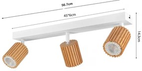 Brilagi - Lampă spot MODERN WOOD, 3xGU10/8W/230V, lemn de cauciuc/alb