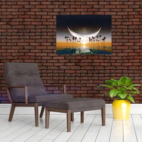 Tablou- Luna deasupra palmierilor (70x50 cm)