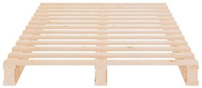 Cadru de pat mic Single 2FT6, 75x190 cm, lemn masiv de pin Maro, 75 x 190 cm