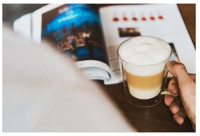 Căni 2 buc. pentru cappuccino/cu perete dublu din sticlă 350 ml – Vialli Design