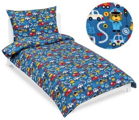 Bellatex Lenjerie de pat din bumbac pentru copiiJunior Rescuers albastru, 140 x 200, 70 x 90 cm