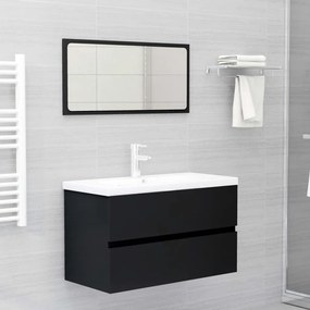 Set mobilier de baie, negru, PAL Negru, 80 x 38.5 x 45 cm, 1