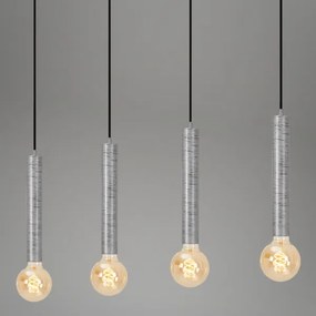 Lustră pe cablu LONGA 4xE27/60W/230V argintiu Briloner