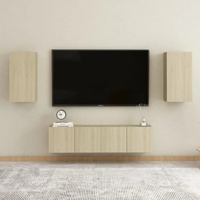 Set de dulapuri TV, 4 piese, stejar sonoma, PAL 1, Stejar sonoma, 60 x 30 x 30 cm (2 pcs)