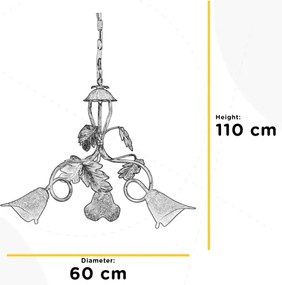Lustră pe lanț ONLI MARILENA 3xE14/6W/230V