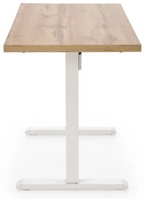 Masa de birou cu functie de reglare a inaltimii B54 stejar artizan/alb L120 cm