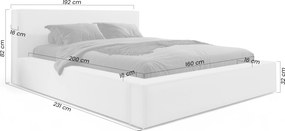 Pat tapițat Nirello 160x200 cu ladă depozitare - boucle bej Quelle 03