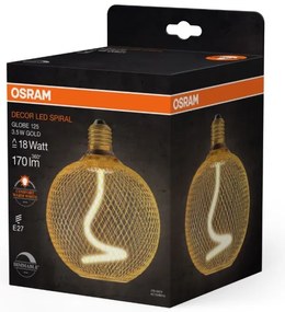 Bec LED dimabil Osram DECOR FILAMENT G125 E27/3,5W/230V 1800K auriu