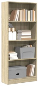 vidaXL Bibliotecă, stejar sonoma, 60x24x143 cm, lemn prelucrat