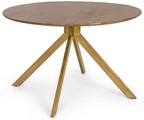 Masa dining pentru 6 persoane maro din lemn de Mango, ∅ 120 cm, Sherman Bizzotto