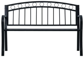 47945 vidaXL Bancă de grădină, negru, 125 cm, oțel