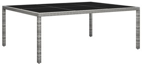 vidaXL Masă de exterior, gri, 200x150x74 cm, poliratan