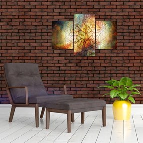 Tablou abstract cu copac (90x60 cm)
