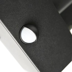 Lampă de perete exterioară neagră cu senzor de mișcare IP44 - Rotterdam