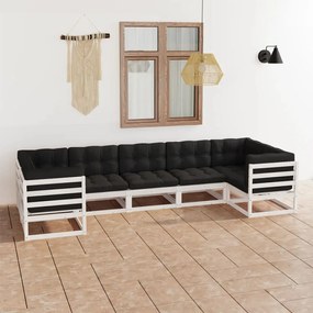 3077305 vidaXL Set mobilier de grădină cu perne, 7 piese, lemn masiv de pin