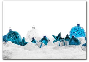 Tablou pe sticla Crăciun de Crăciun, ornamente de zăpadă